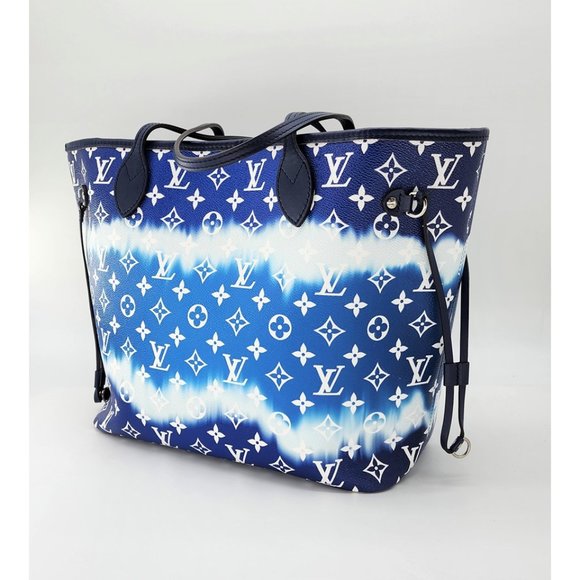 Louis Vuitton Neverfull Escale Bleu Tie Dye MM Tote Monogram Canvas | Like New - Picture 4 of 11
